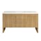 James Martin Vanities Hudson 60in Single Vanity, Light Natural Oak w/ 3 CM White Zeus Top 435-V60S-LNO-3WZ - alternate 1